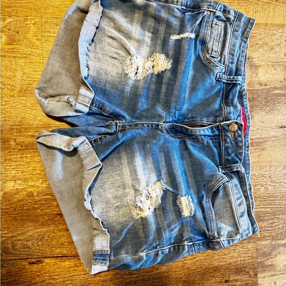 Distressed Denim Shorts